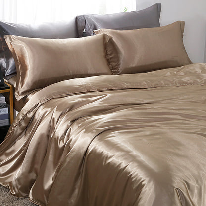 Double-sided smooth mulberry silk and ice silk quilt cover