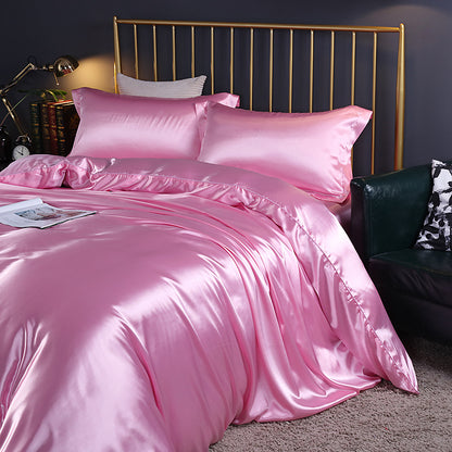 Double-sided smooth mulberry silk and ice silk quilt cover
