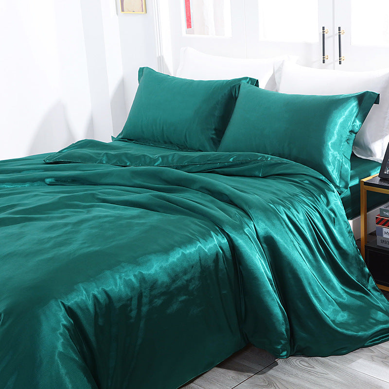 Double-sided smooth mulberry silk and ice silk quilt cover