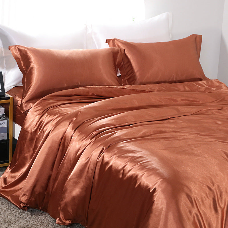 Double-sided smooth mulberry silk and ice silk quilt cover