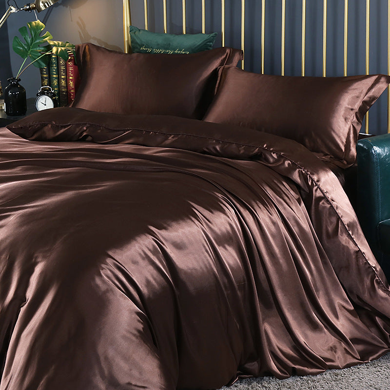 Double-sided smooth mulberry silk and ice silk quilt cover