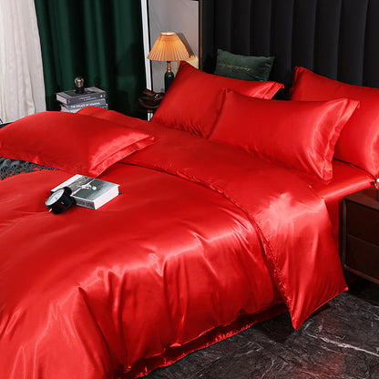 Double-sided smooth mulberry silk and ice silk quilt cover
