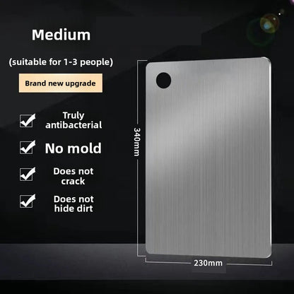 Double-Sided Stainless Steel Kitchen Cutting Board with Round Holes
