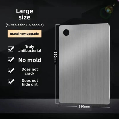 Double-Sided Stainless Steel Kitchen Cutting Board with Round Holes