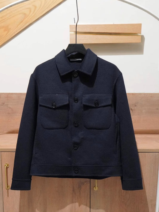 Double-Sided Wool Blend Lapel Jacket