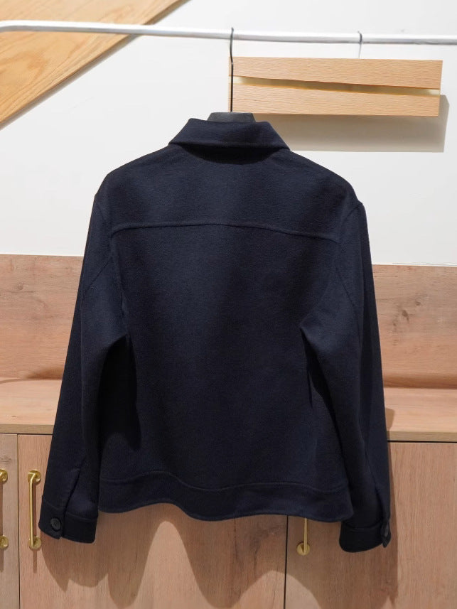 Double-Sided Wool Blend Lapel Jacket