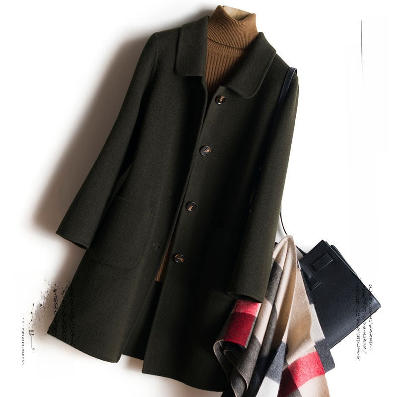 Double-Sided Wool Coat for Women