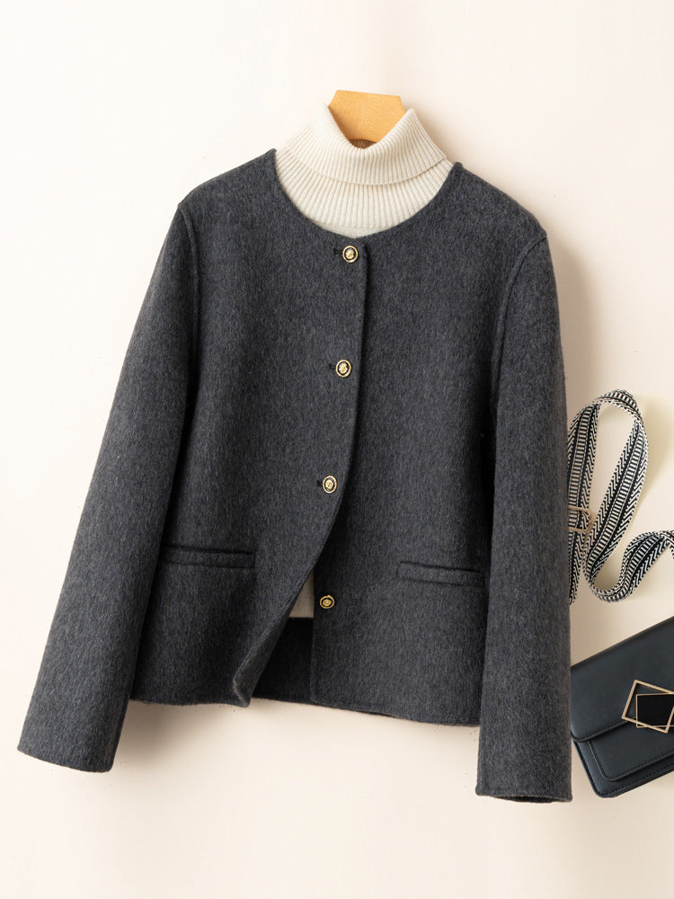 Double-sided wool short coat