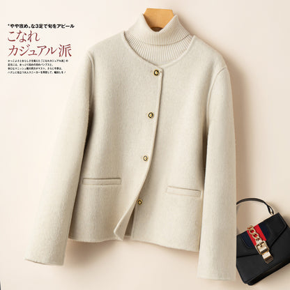 Double-sided wool short coat