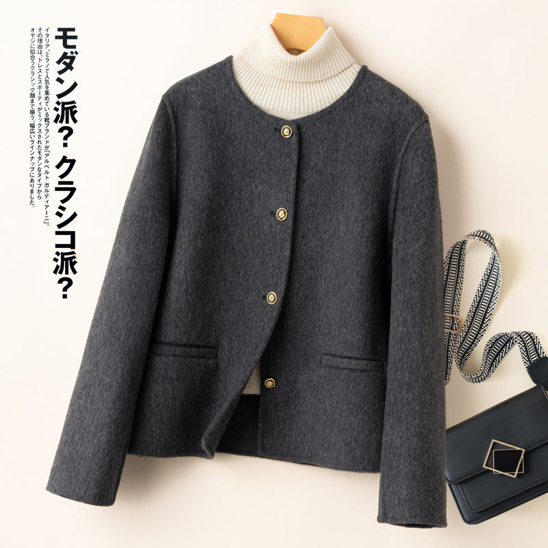 Double-sided wool short coat