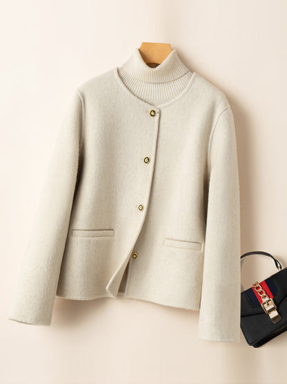 Double-sided wool short coat
