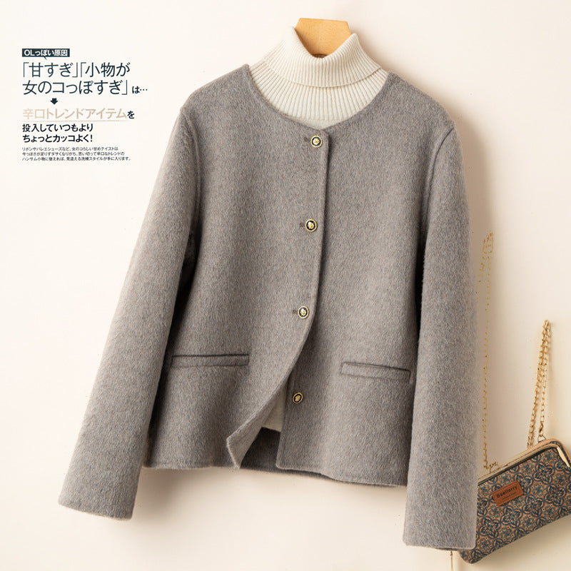 Double-sided wool short coat