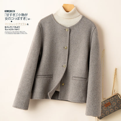 Double-sided wool short coat
