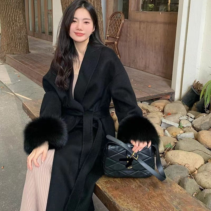 Double-sided woolen coat