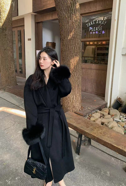 Double-sided woolen coat