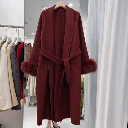 Double-sided woolen coat