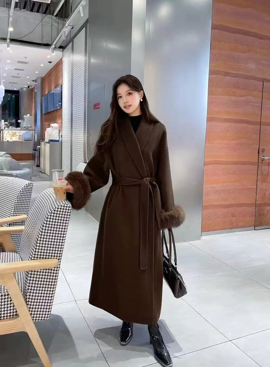 Double-sided woolen coat