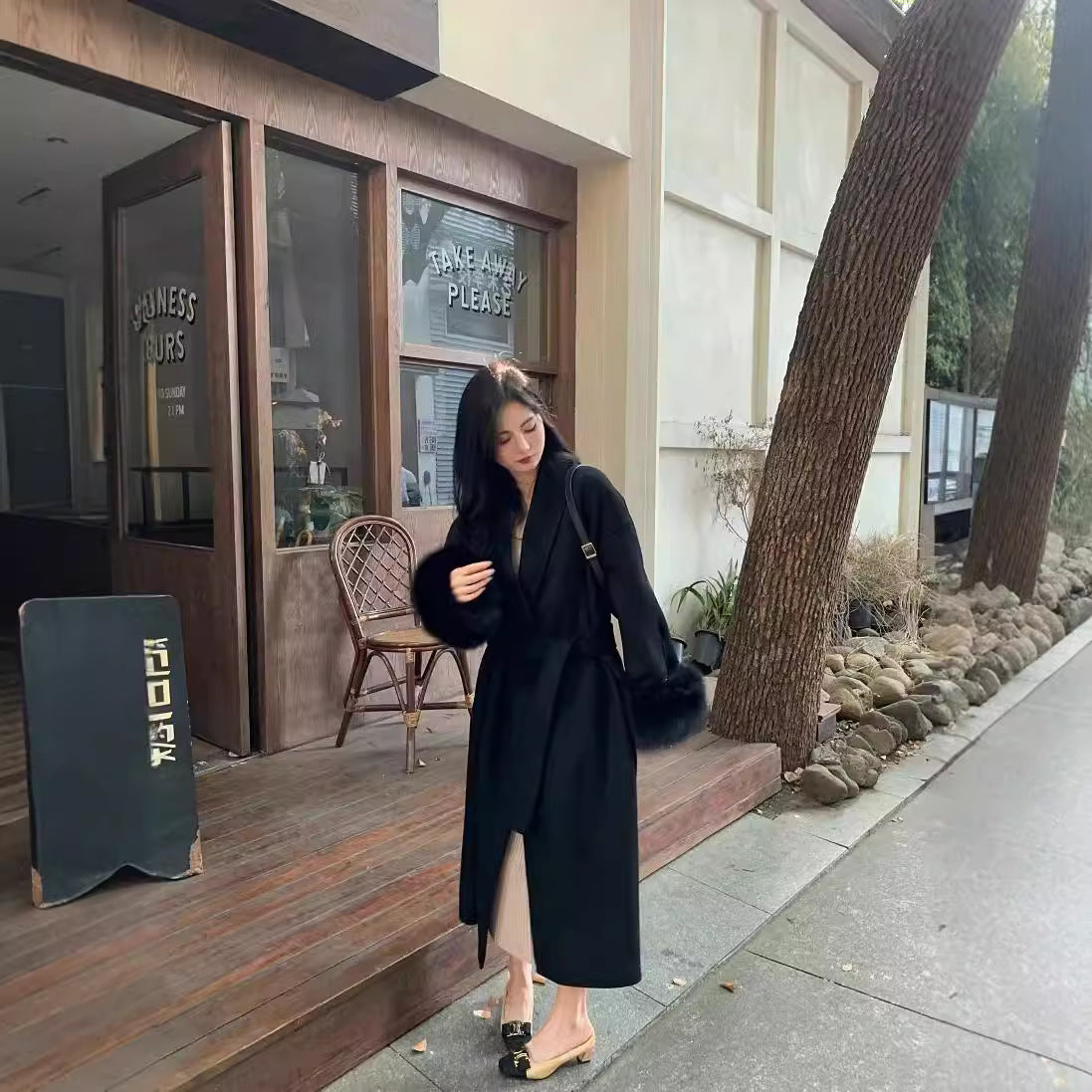 Double-sided woolen coat