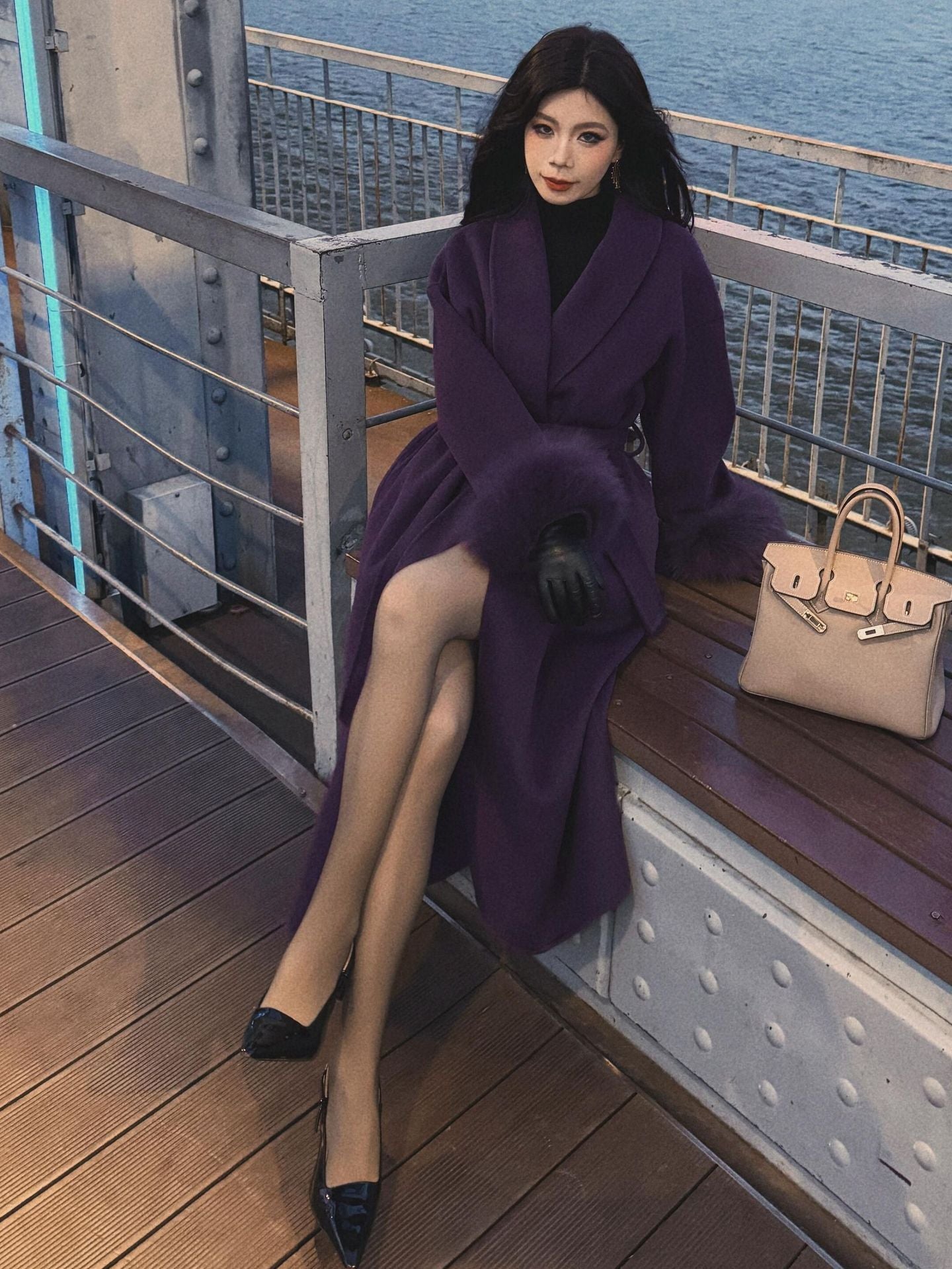 Double-sided woolen coat