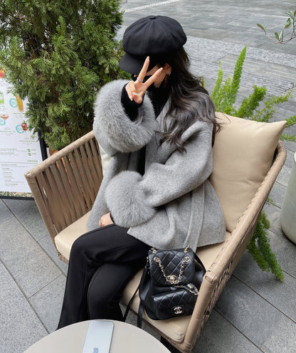 Double-sided woolen coat