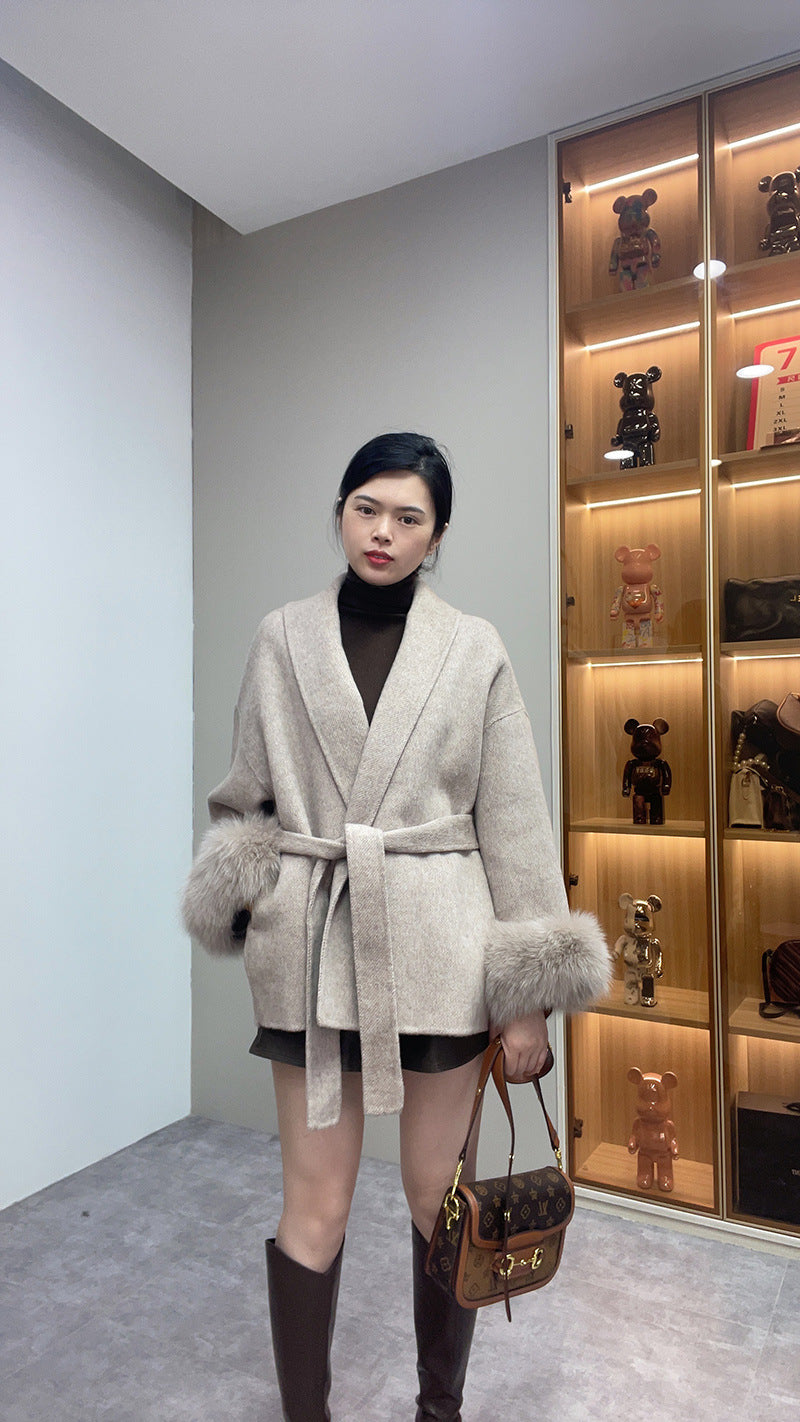 Double-sided woolen coat