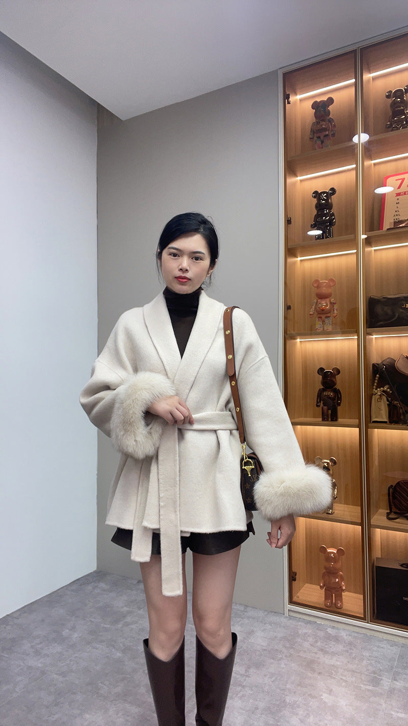 Double-sided woolen coat