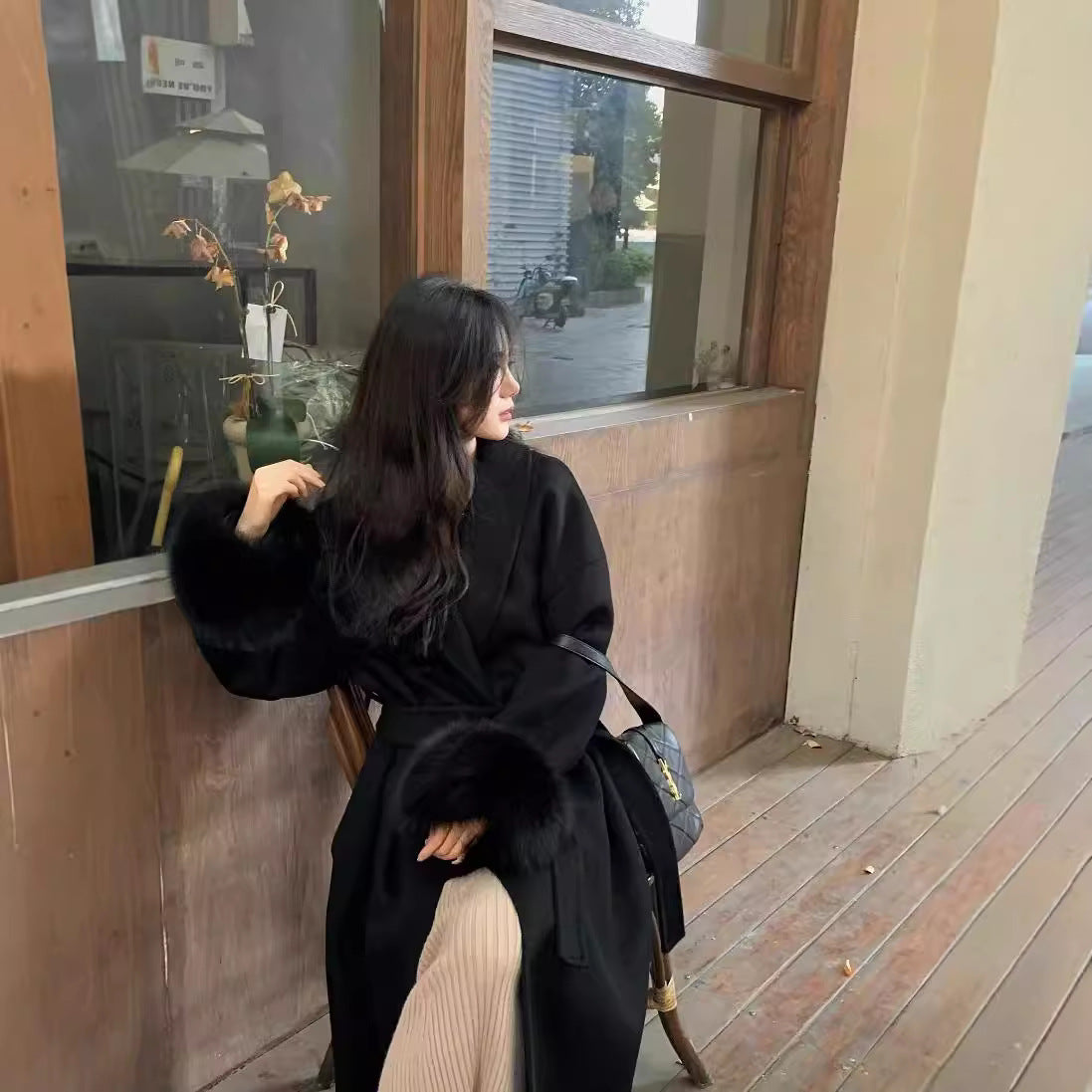 Double-sided woolen coat