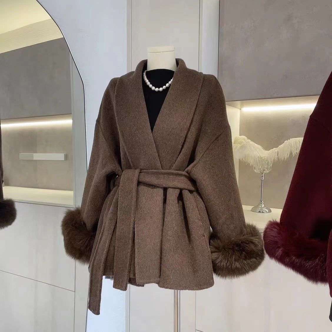 Double-sided woolen coat
