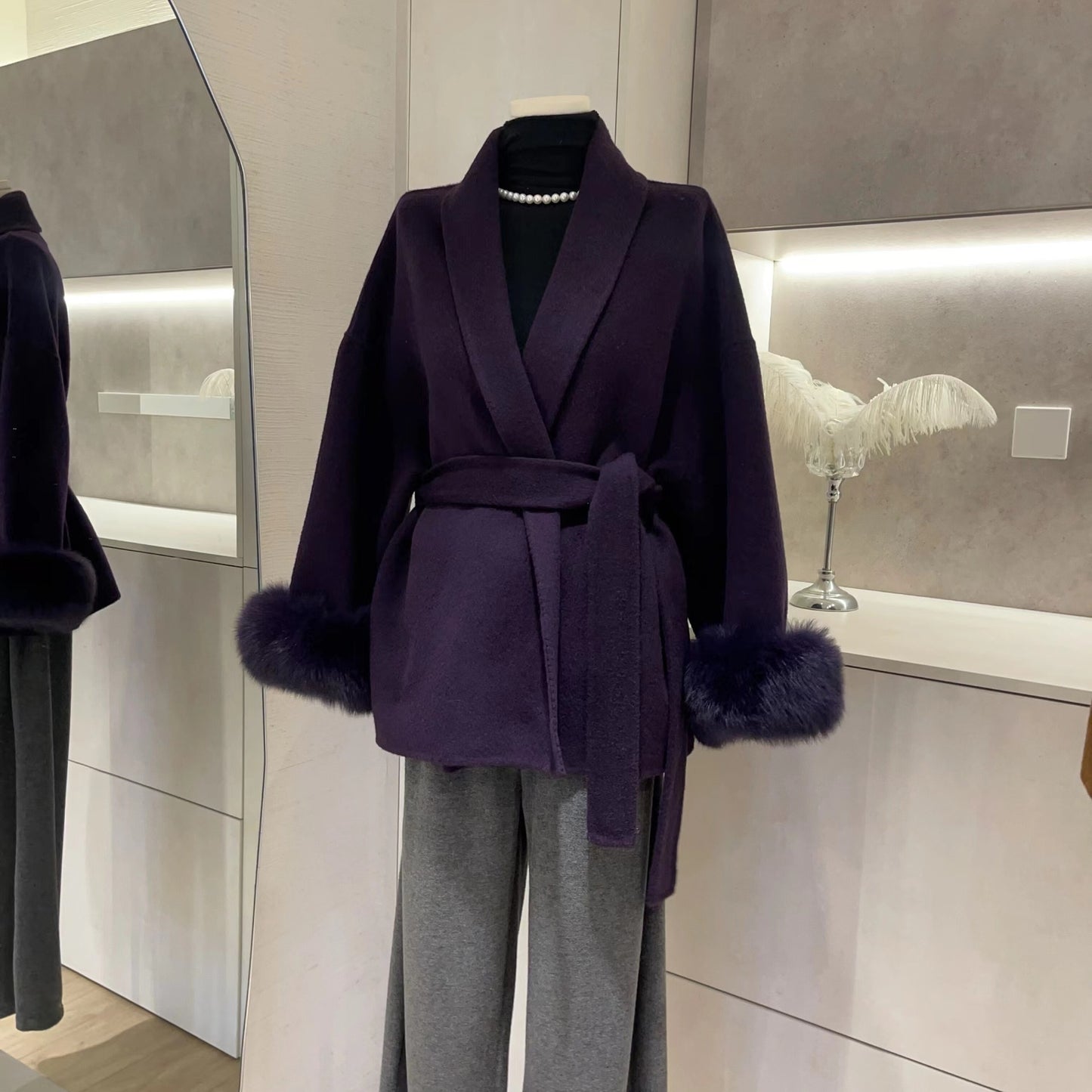 Double-sided woolen coat