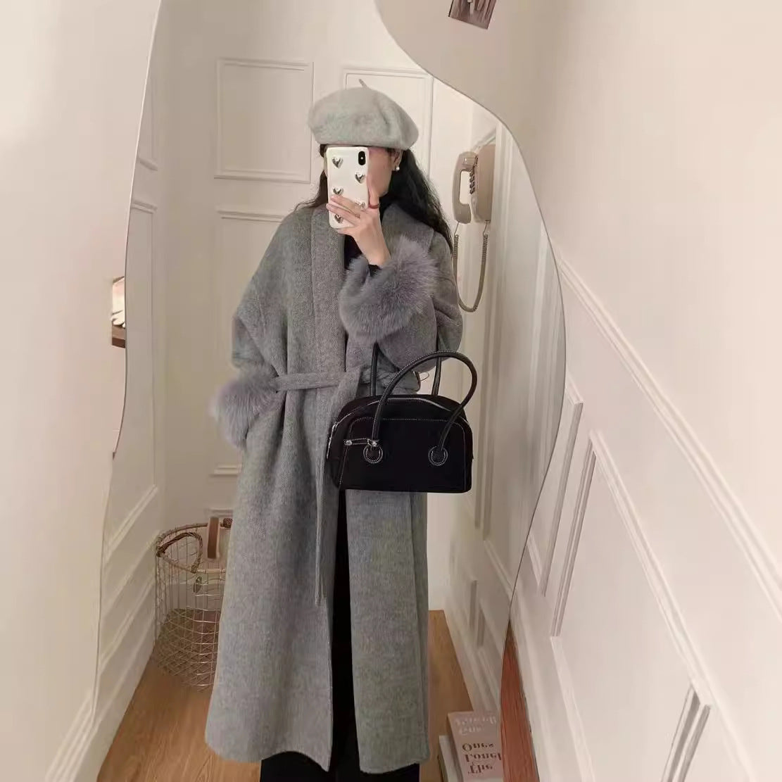Double-sided woolen coat