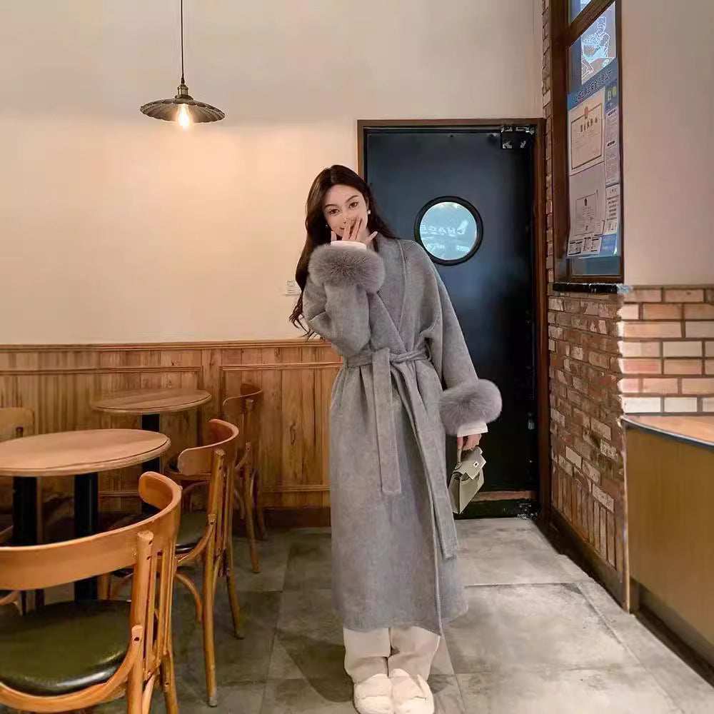 Double-sided woolen coat