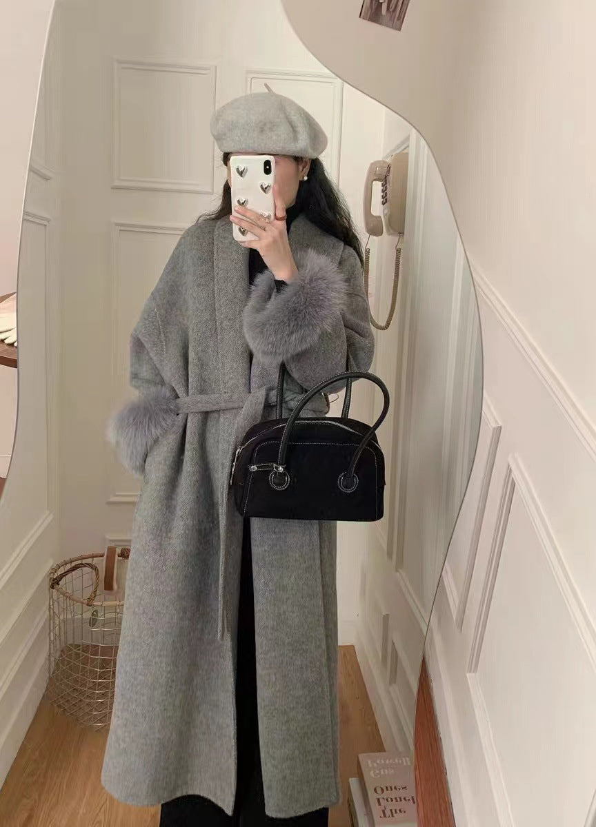 Double-sided woolen coat