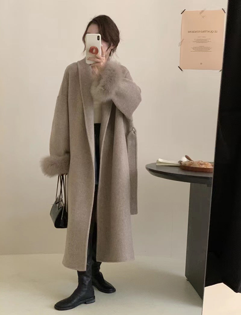 Double-sided woolen coat