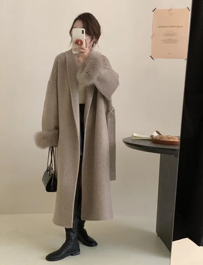 Double-sided woolen coat