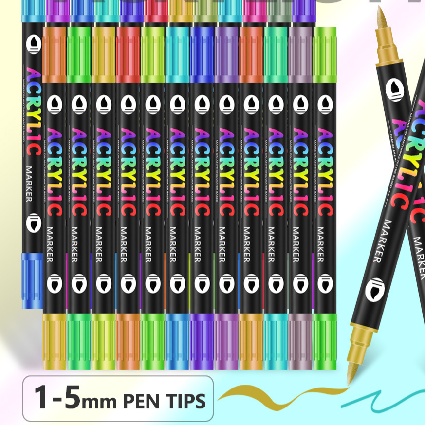 Double Tip Acrylic Art Markers for Children