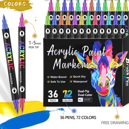 Double Tip Acrylic Art Markers for Children