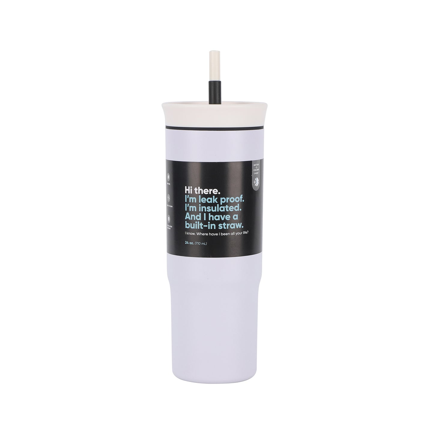 Double wall vacuum insulated stainless steel straw cup