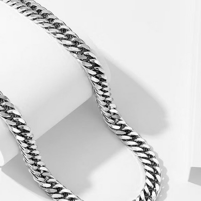 Double-woven necklace, sterling silver, for men