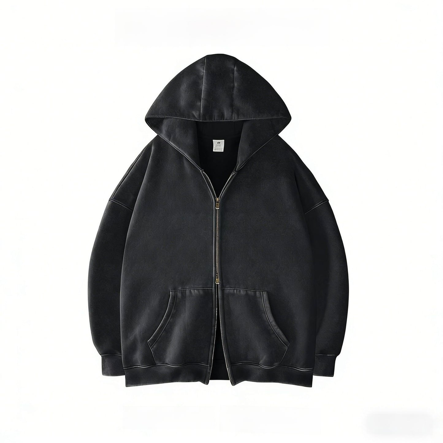 Double Zip Hooded Fleece Jacket