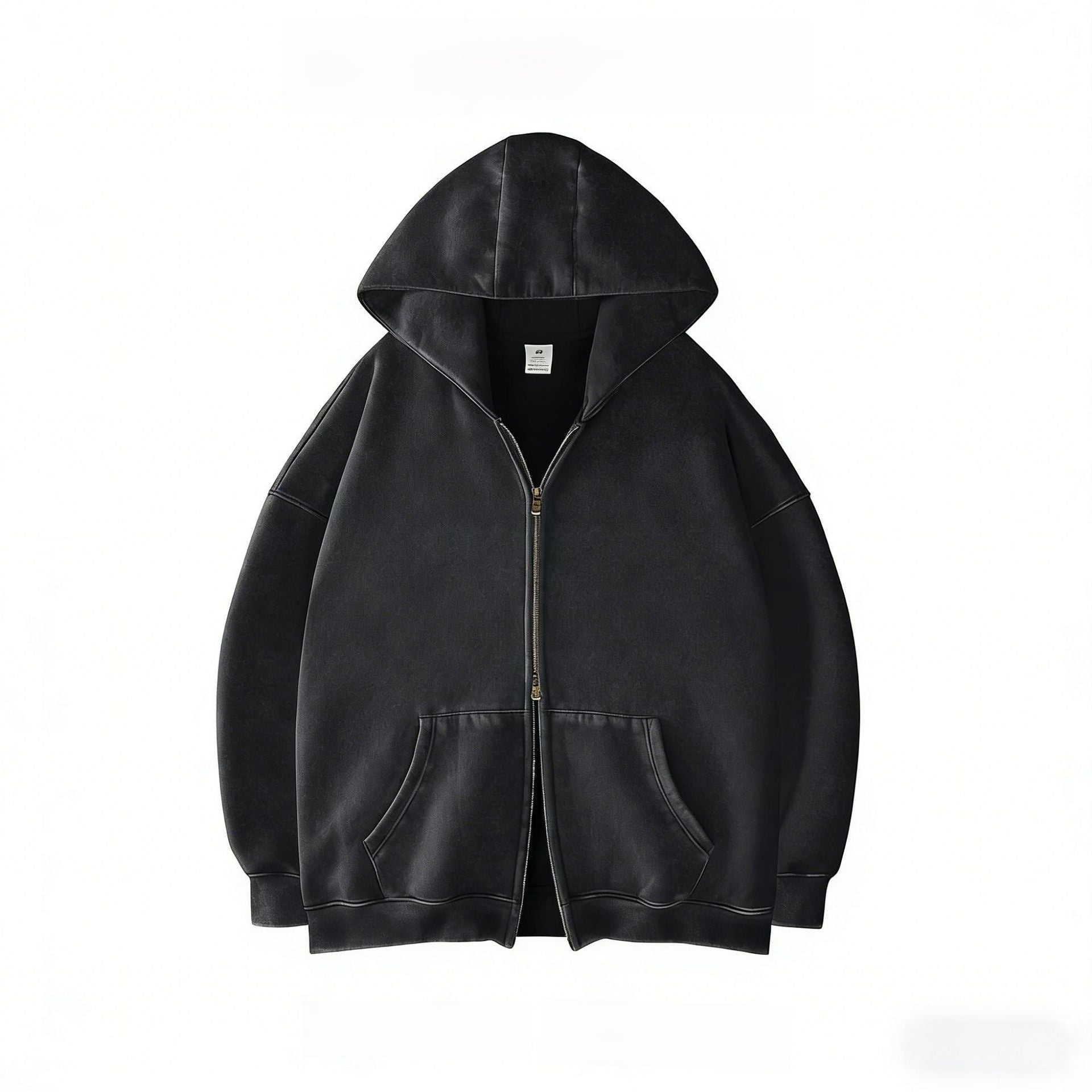 Double Zip Hooded Fleece Jacket