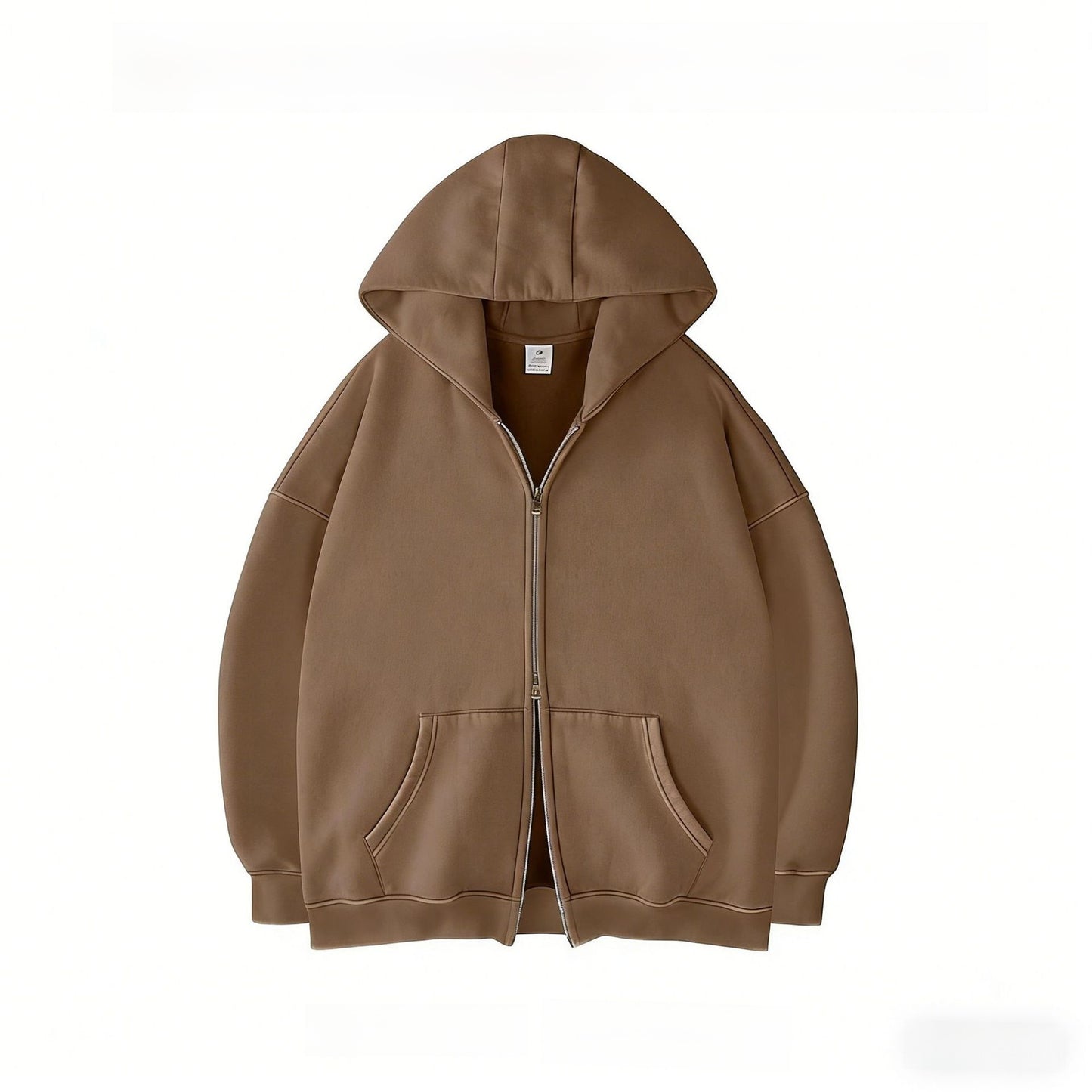 Double Zip Hooded Fleece Jacket