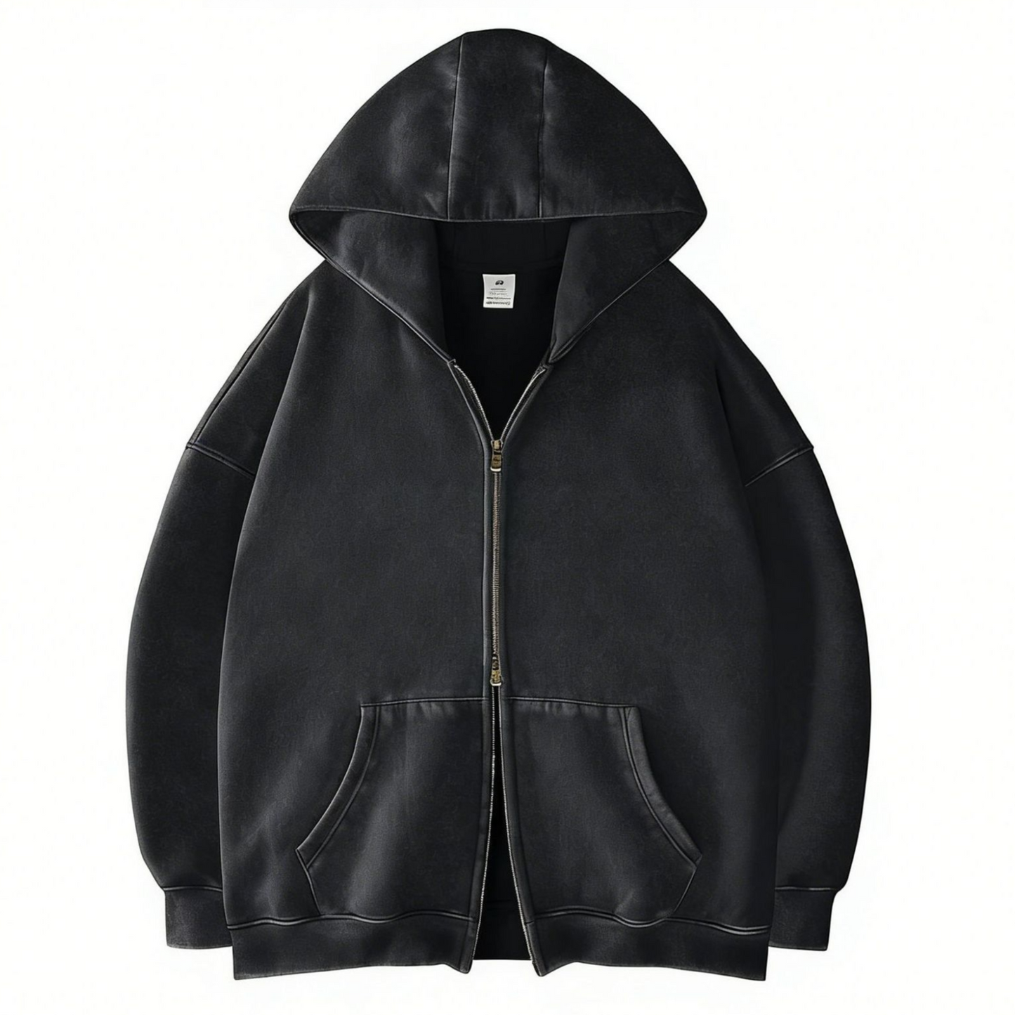 Double Zip Hooded Fleece Jacket
