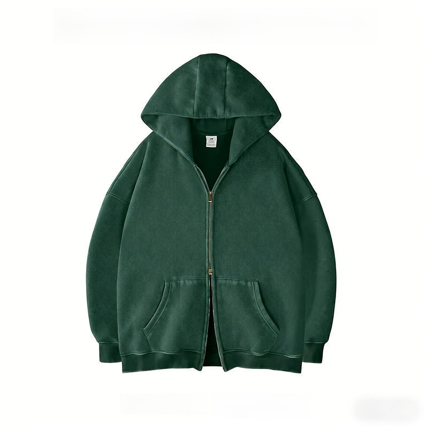 Double Zip Hooded Fleece Jacket