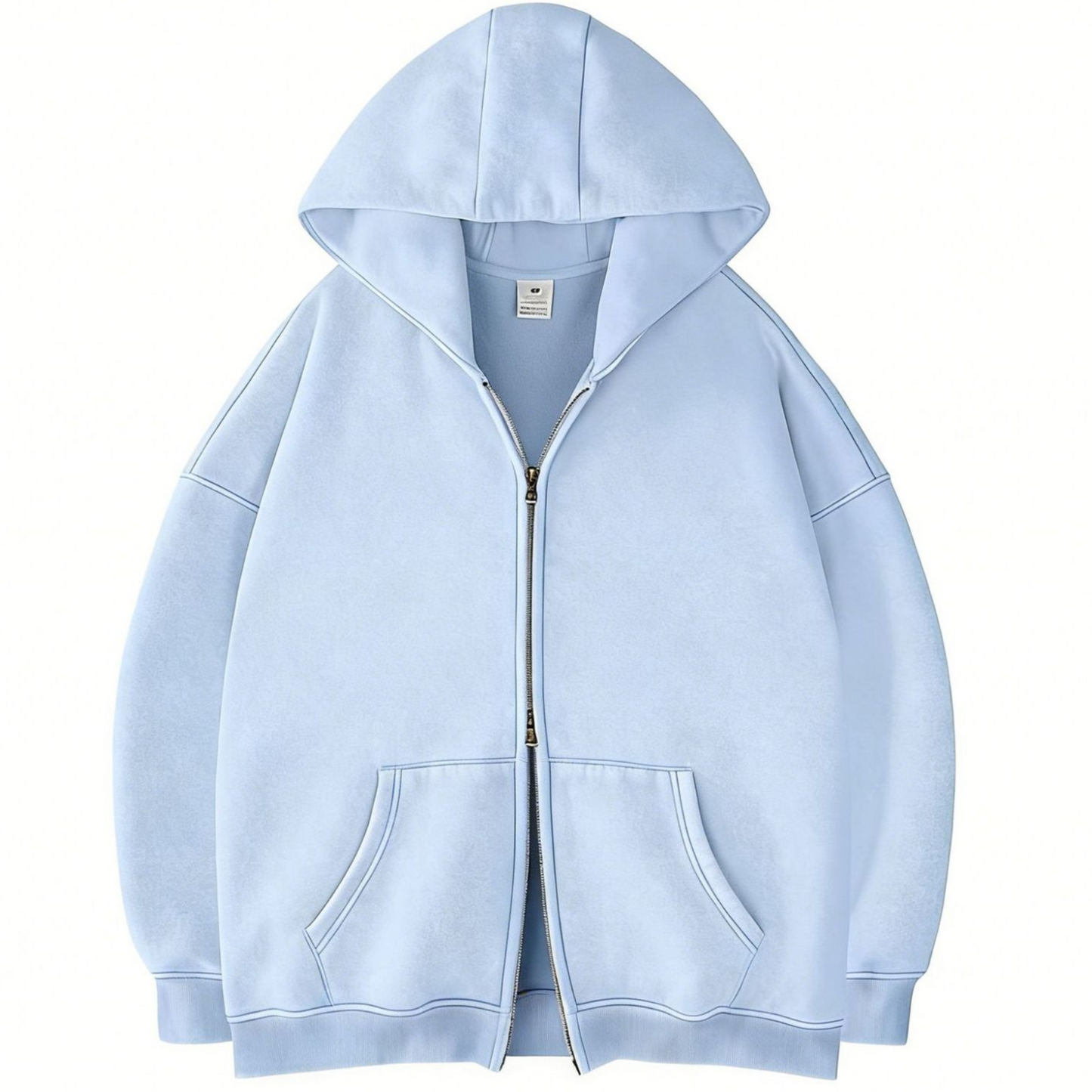 Double Zip Hooded Fleece Jacket
