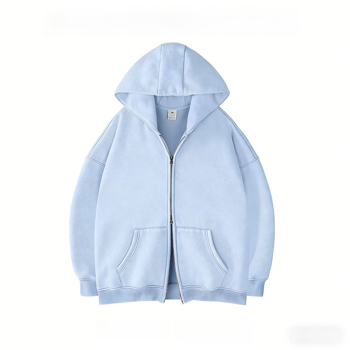 Double Zip Hooded Fleece Jacket