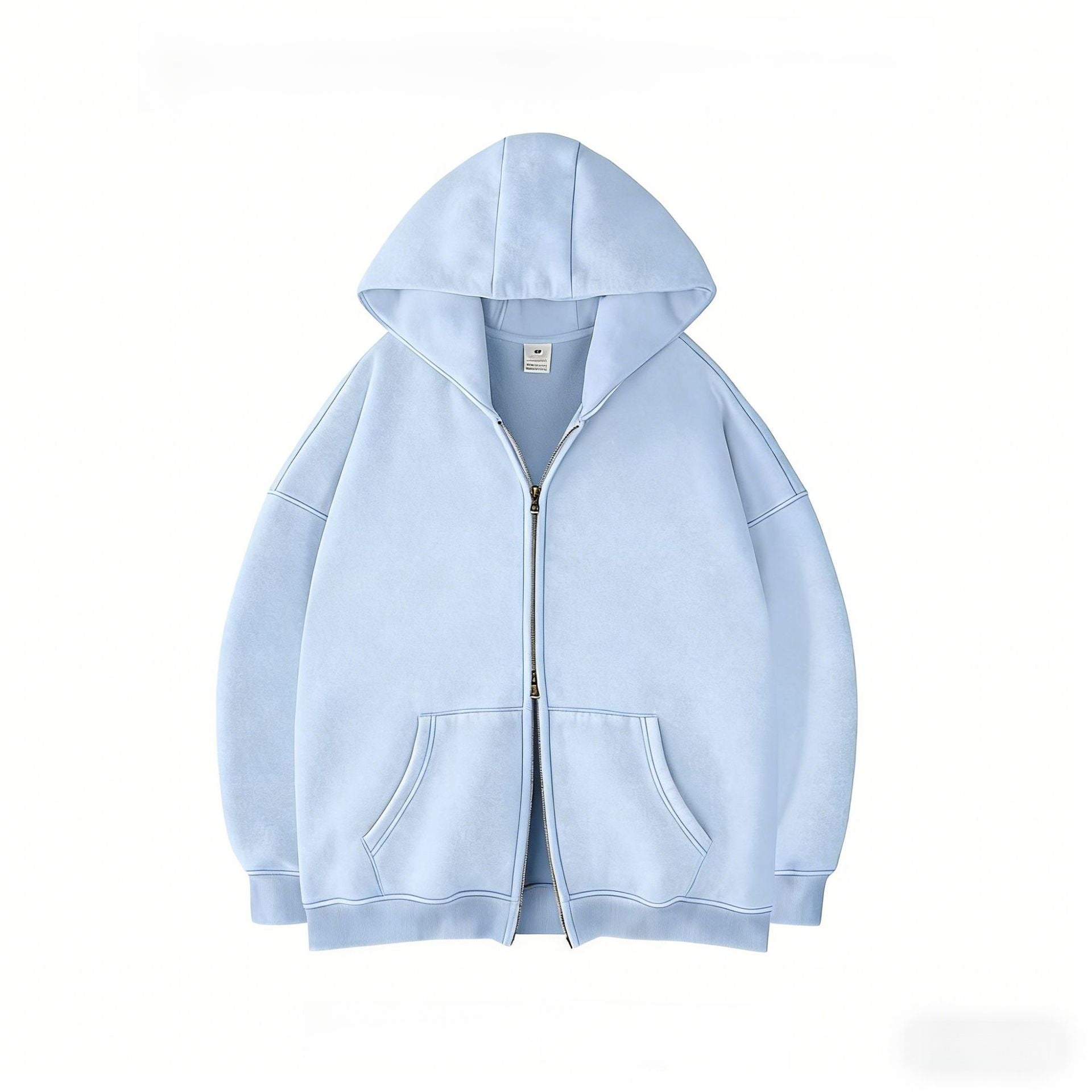 Double Zip Hooded Fleece Jacket