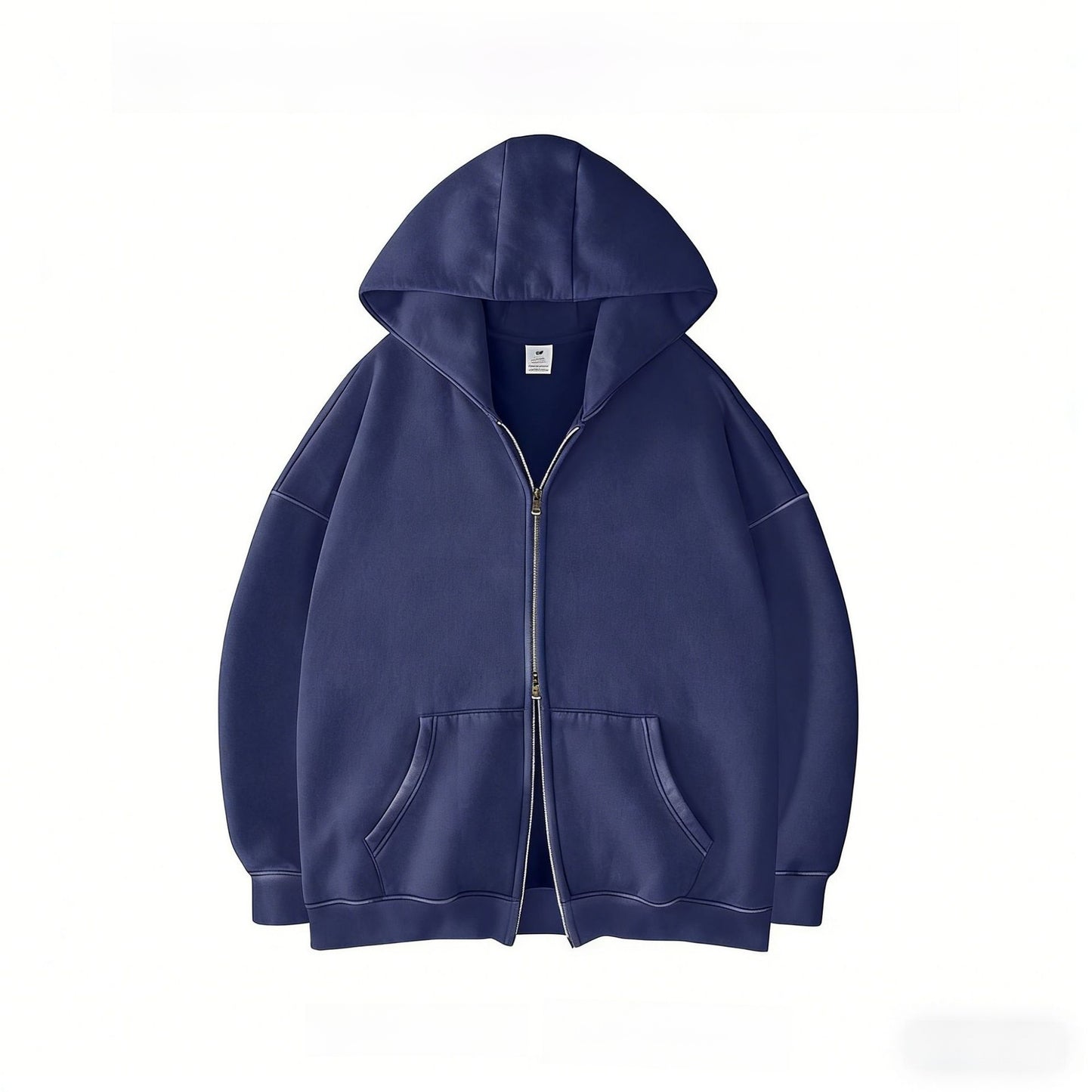 Double Zip Hooded Fleece Jacket