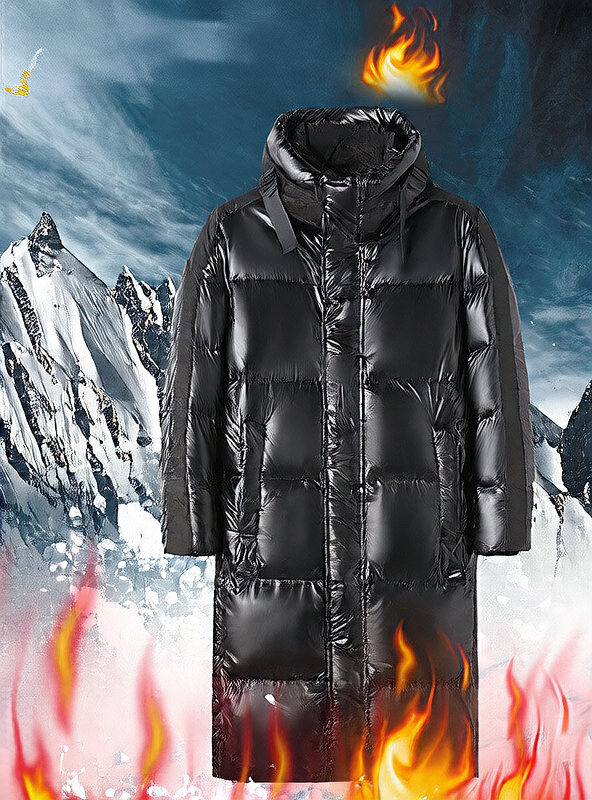 Down jacket for men - high-end mid-length style