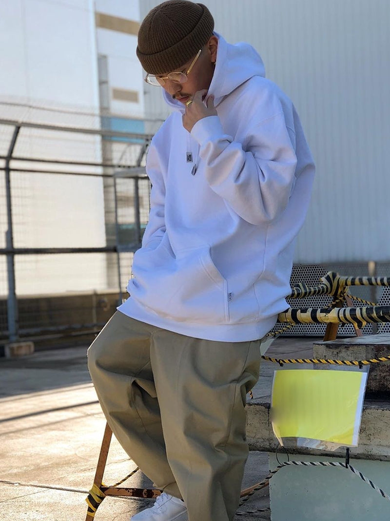 Down-lined hooded sweatshirt