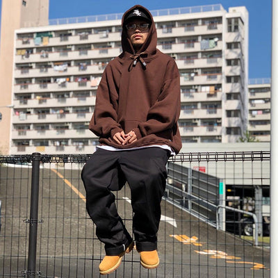 Down-lined hooded sweatshirt